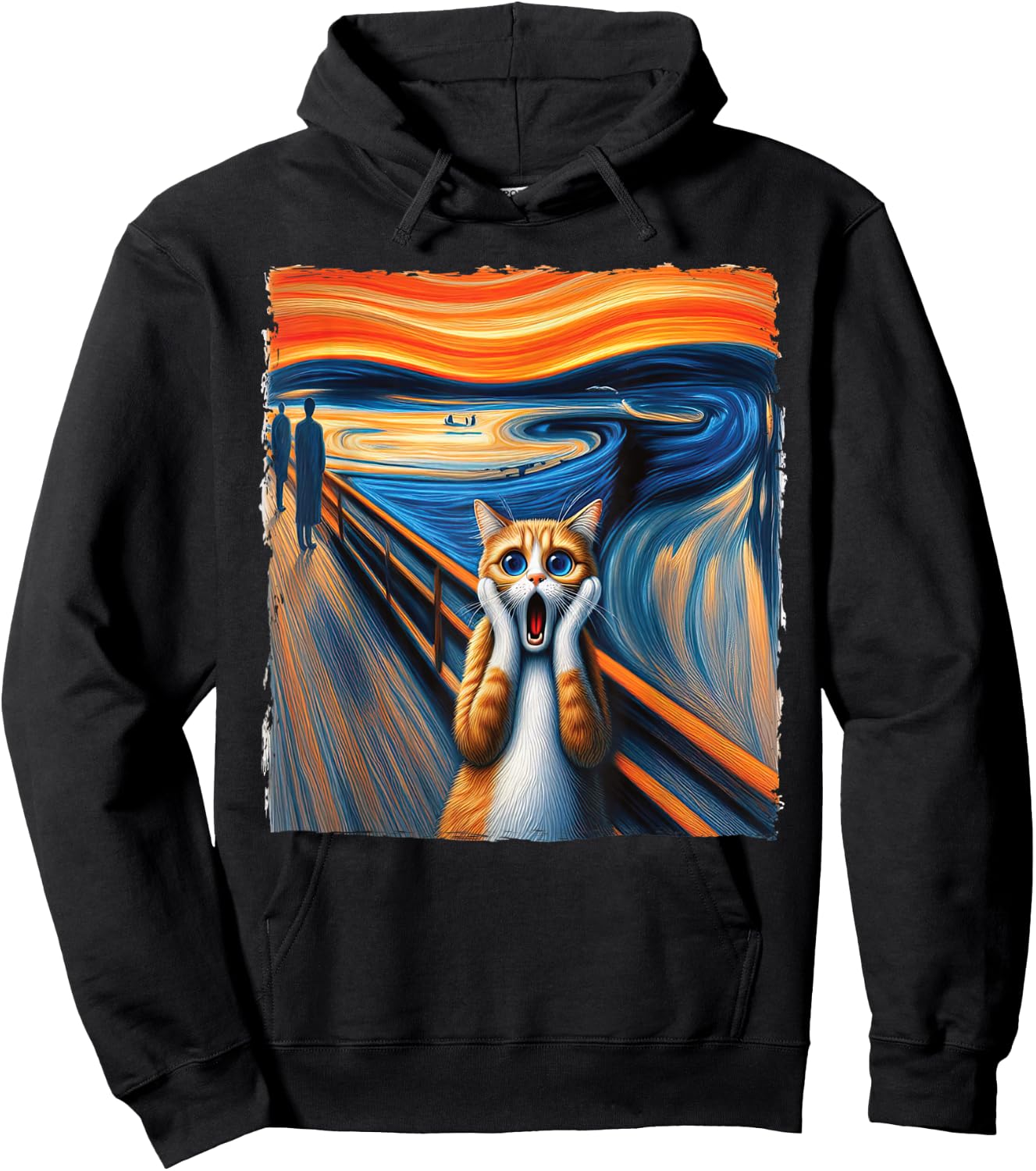 The Scream Cat Parody for Kitty Cat Lover Cat Mom Cat Dad Hoodie - Hoodie | Black