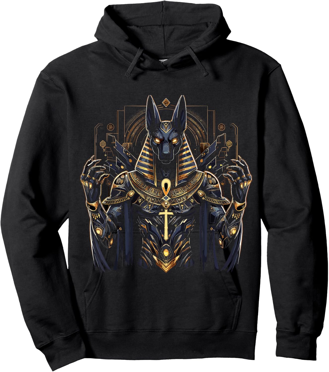 Anubis Ancient Egyptian Hieroglyphics Egypt Pharaoh Anpu Hoodie - Hoodie | Black