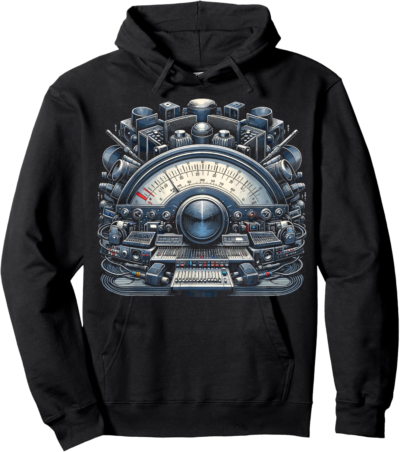 VU Meter Audiopile Analog Music Sound Engineer Hoodie - Hoodie | Black