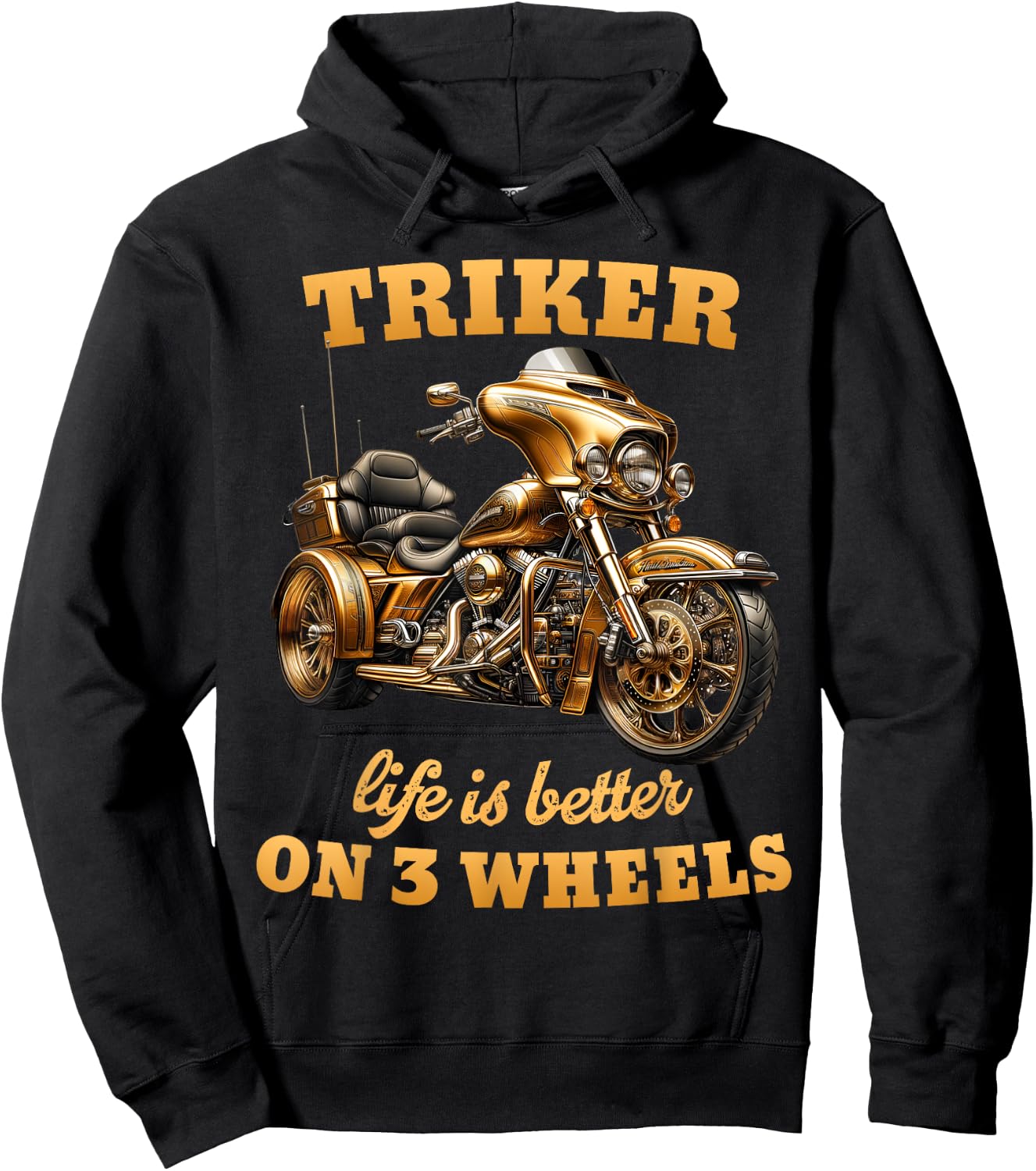 Trike Life Motorcycle trike Grandpa Three-wheeled Trike Dad Hoodie - Hoodie | Black