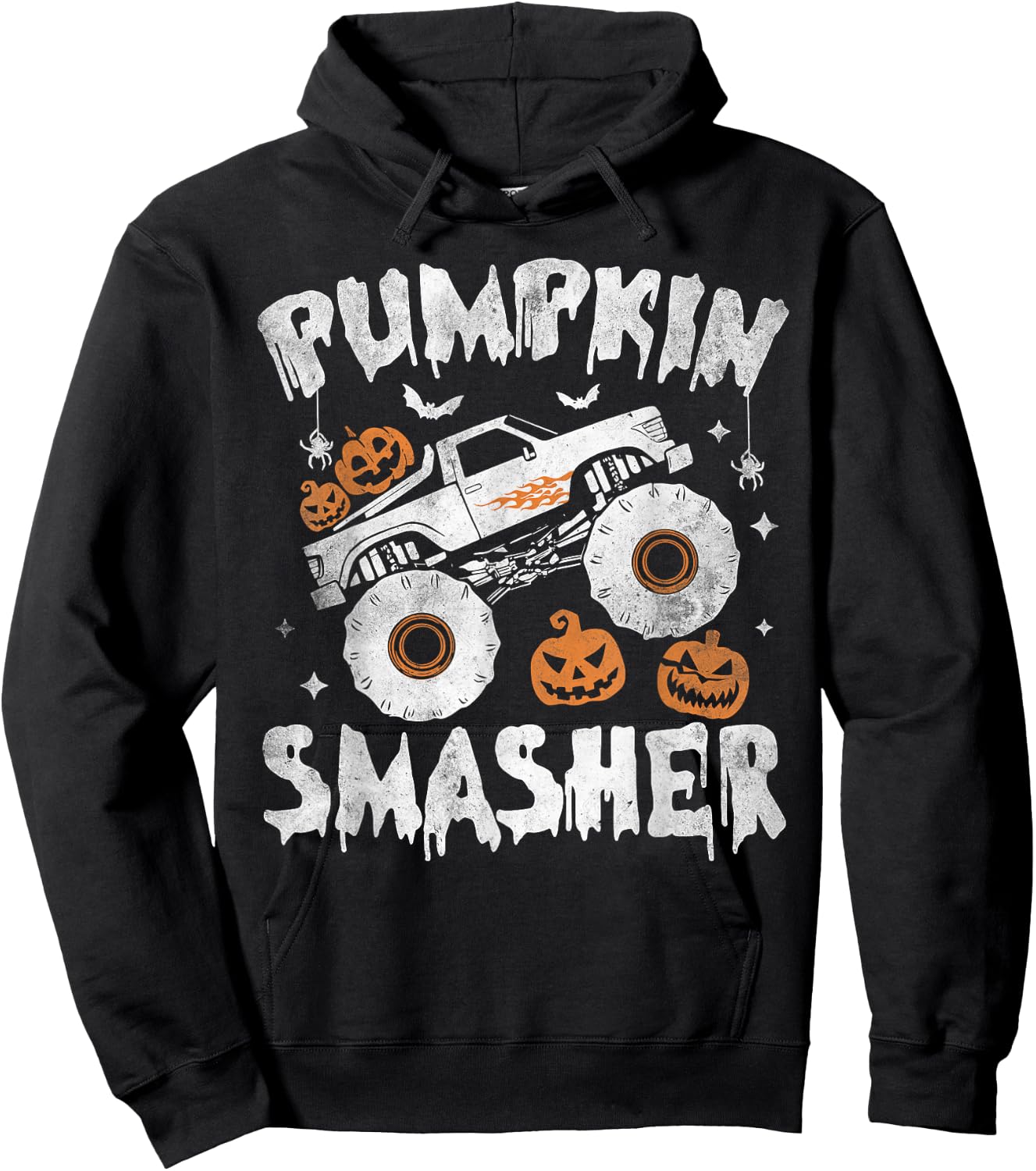 Pumpkin Smasher Toddler Halloween For Monster Truck Lover Hoodie - Hoodie | Black