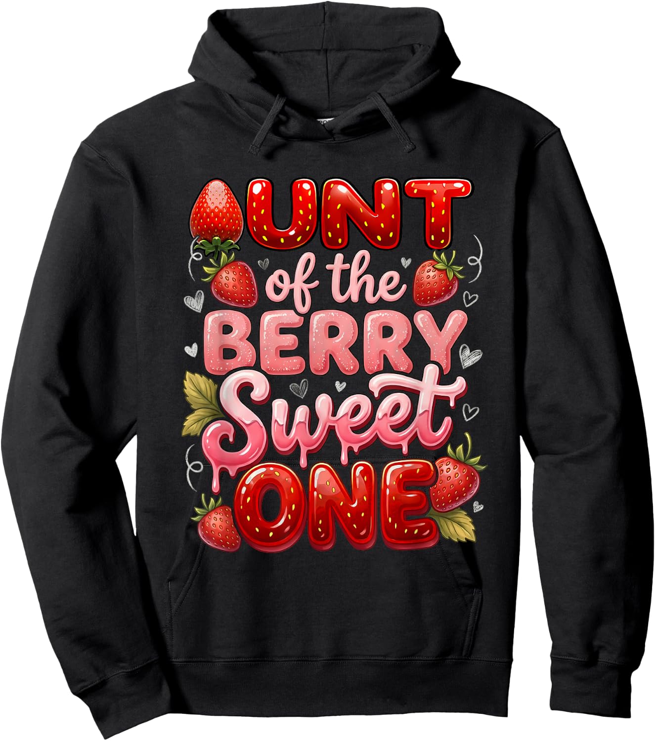 Auntie Aunt of The Berry Sweet One Cute First Birthday Hoodie - Hoodie | Black