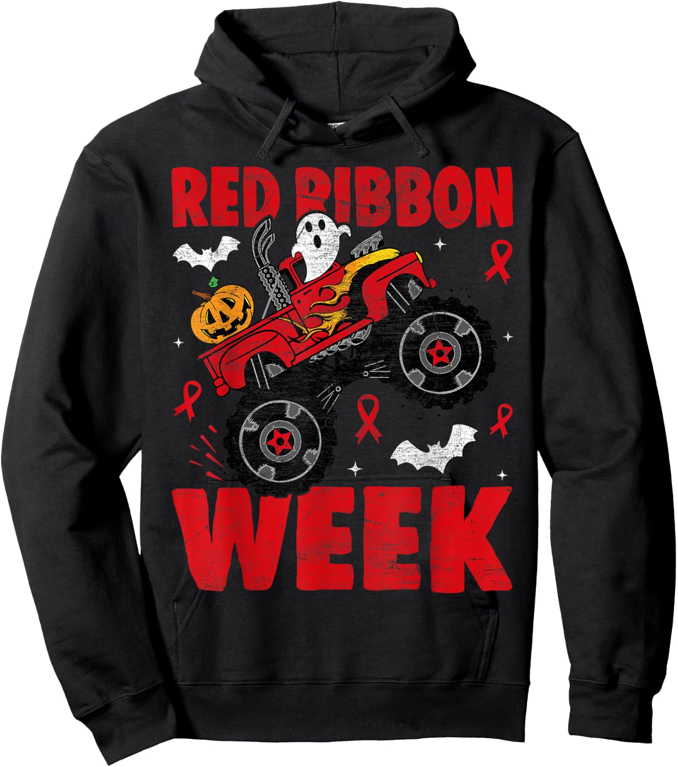 Red Ribbon Week Awareness Halloween Women Men Toddler Kids Hoodie - Hoodie | Black