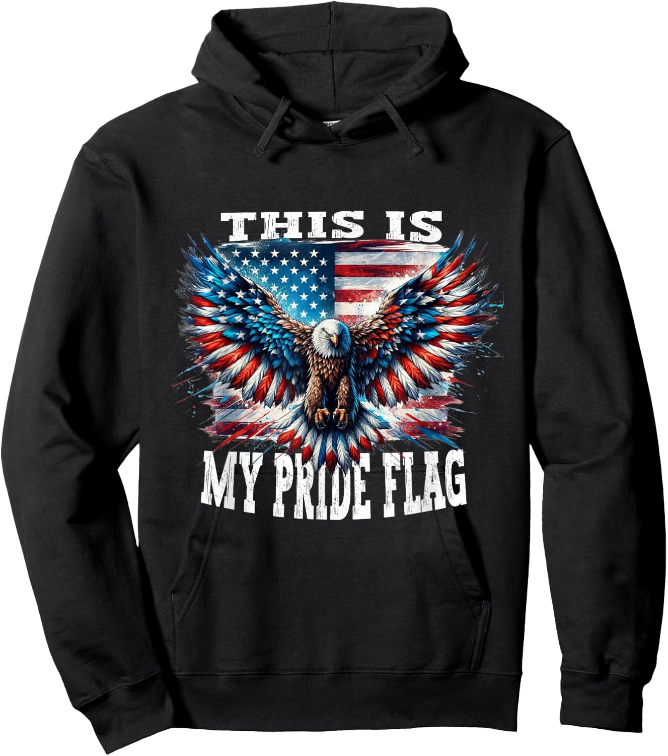 USA Patriotic American Flag USA Eagle Flag 4th of July Hoodie - Hoodie | Black
