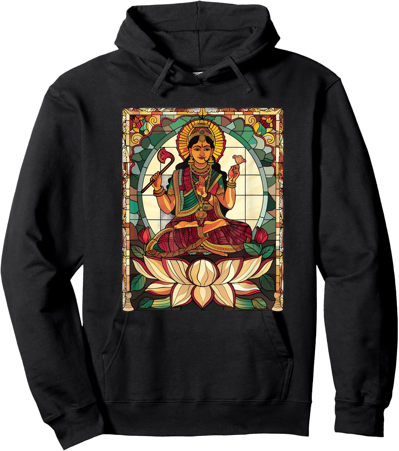 Saraswati Stained Glass Hoodie - Hoodie | Black