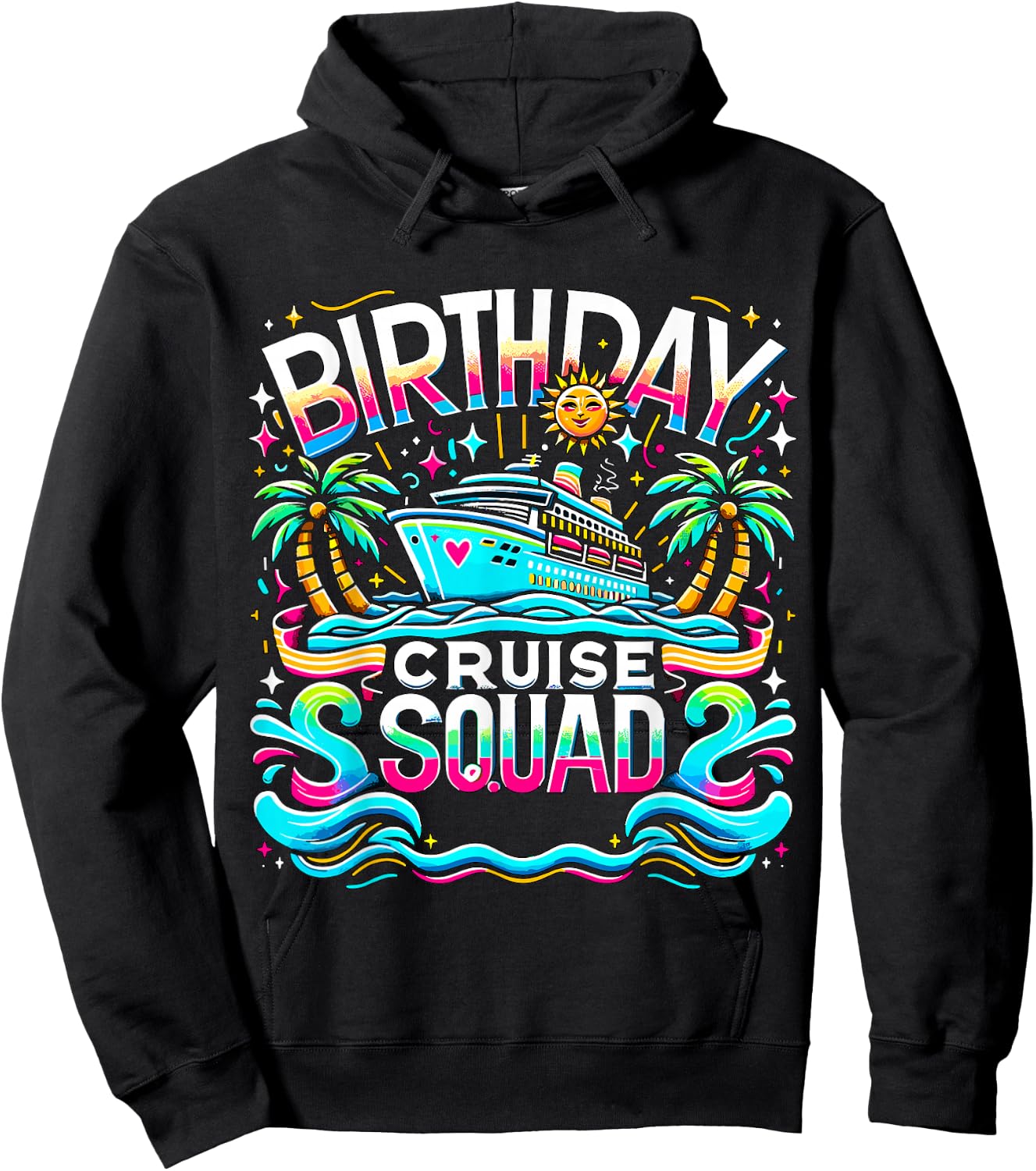 Birthday Cruise Crew Squad Matching Family Hoodie - Hoodie | Black
