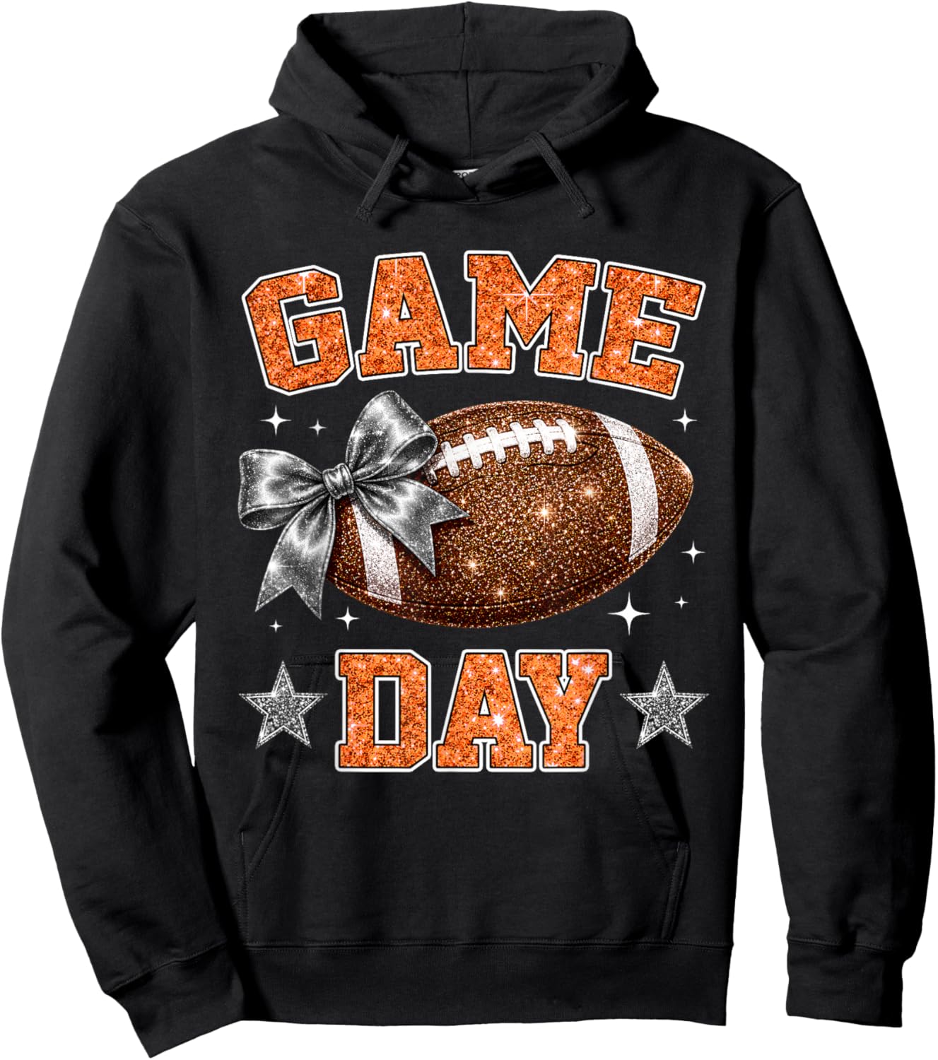 On Gameday Football We Wear Orange and Black Sports Spirit Hoodie - Hoodie | Black
