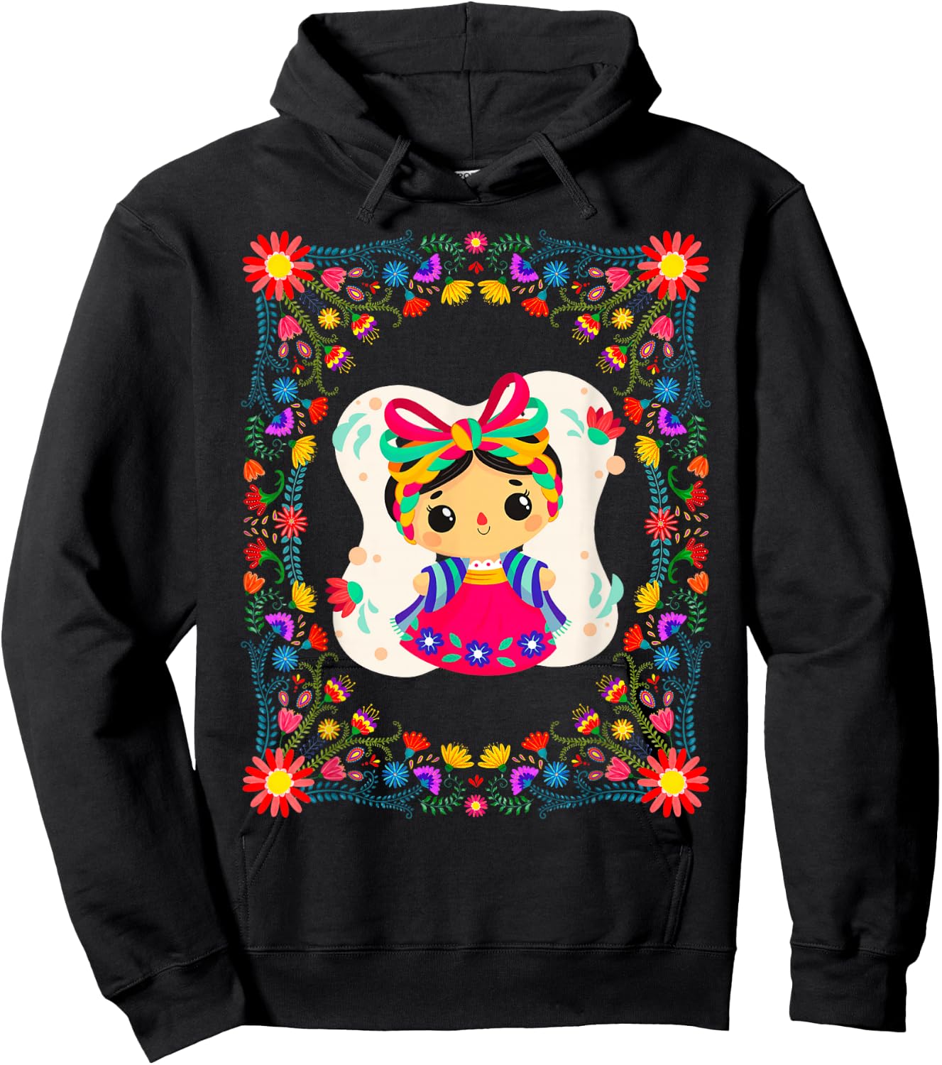 Muñecas Lele Mexicanas "LeLe" Handmade Mexican Dolls Hoodie - Hoodie | Black
