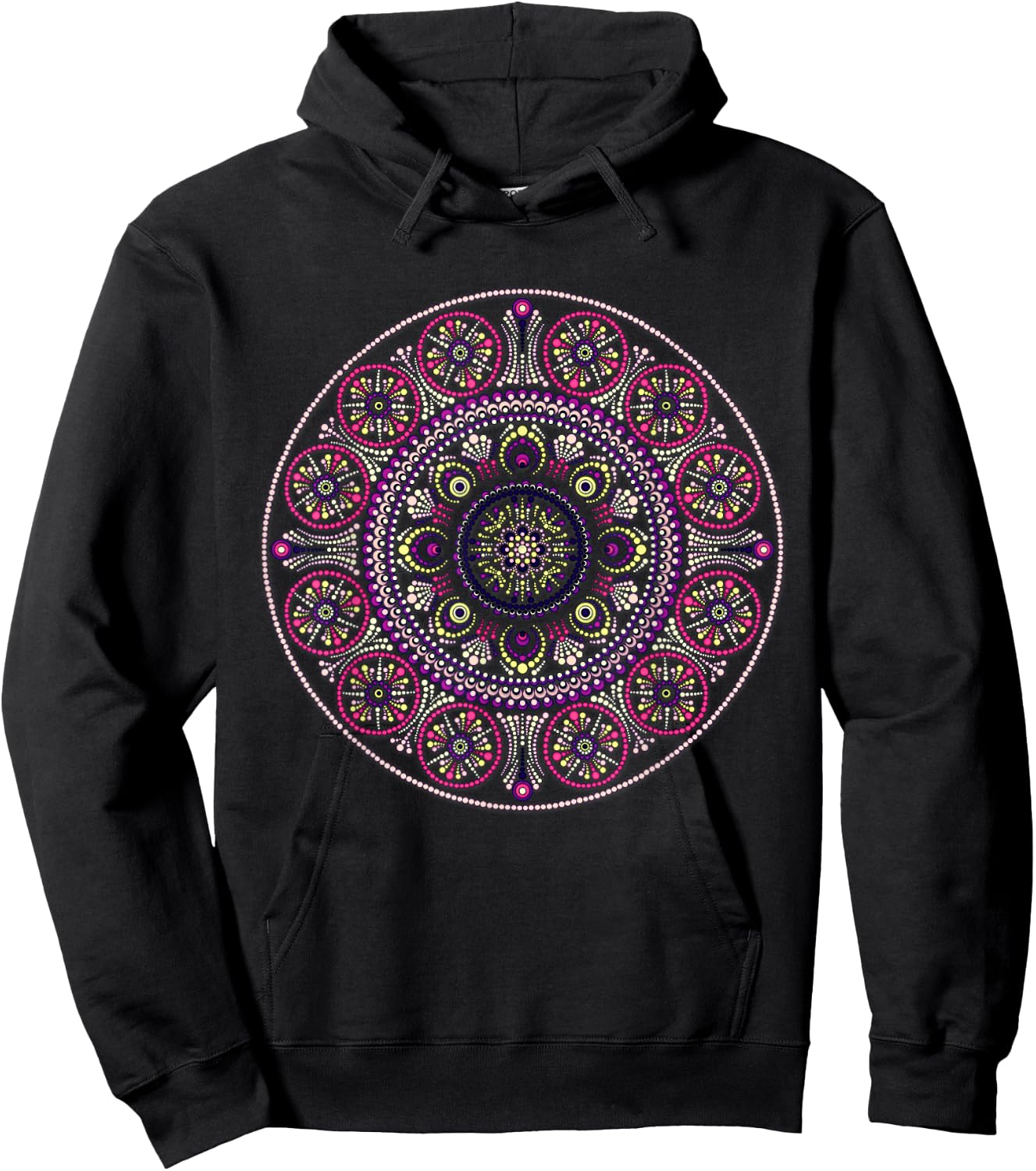 Psychedelic Sacred Geometry Design Mandala Chakra Love Art Hoodie - Hoodie | Black