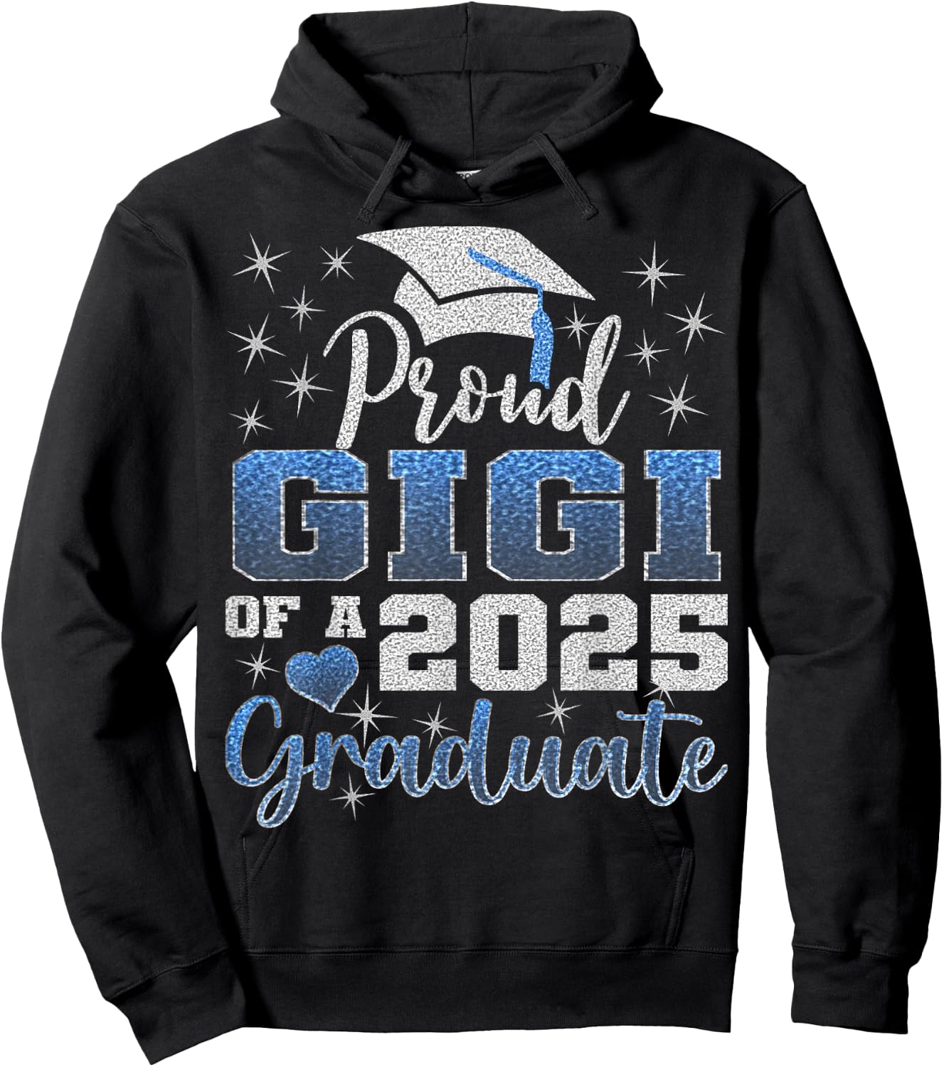 Super Proud Gigi of 2025 Graduate Awesome Family Hoodie - Hoodie | Black
