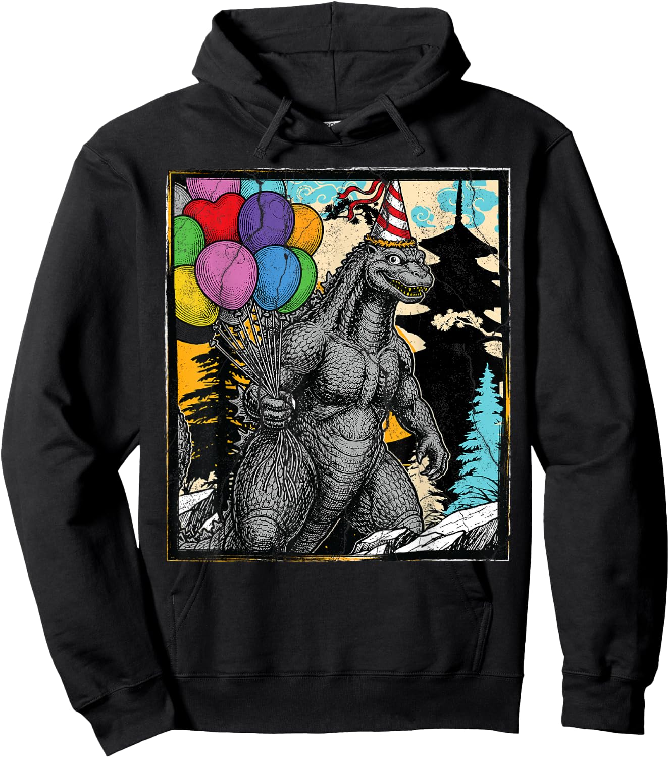 Kaiju Birthday Party Japanese Monster Japan Poster Hoodie - Hoodie | Black