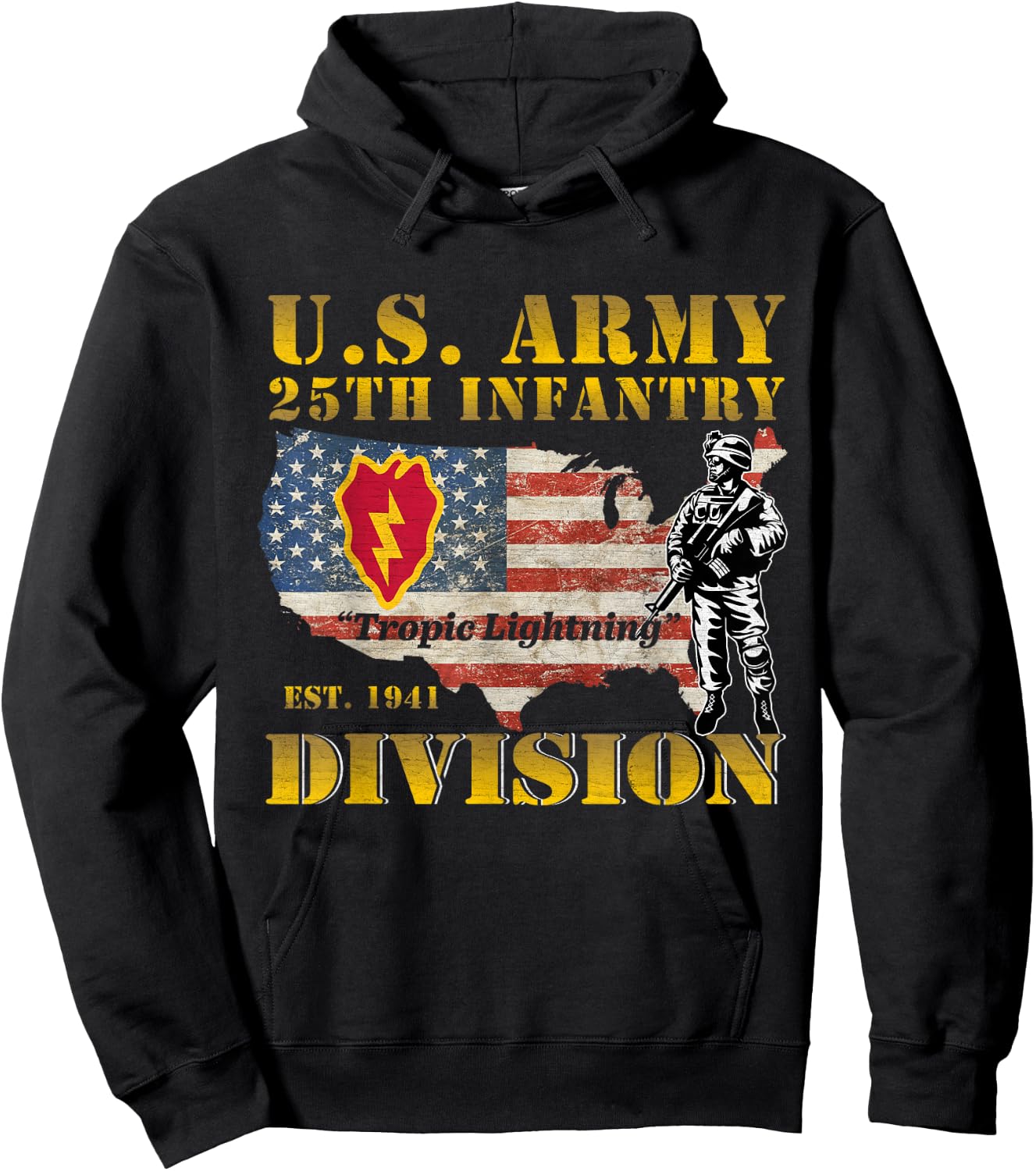 Tropic Lightning 25th Infantry Division Hawaii Gifts Hoodie - Hoodie | Black