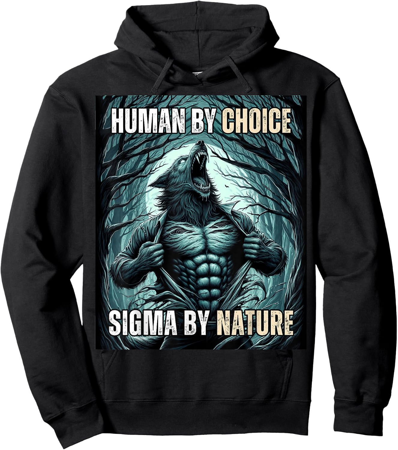 Funny Human by Choice Sigma by Nature Hoodie - Hoodie | Black