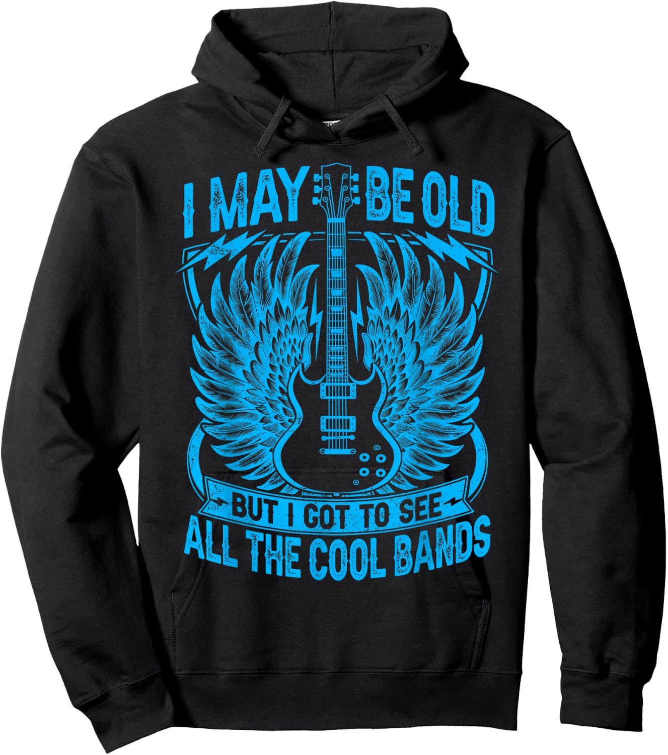 I May Be Old But I Got To See All The Cool Band Rock Concert Hoodie - Hoodie | Black