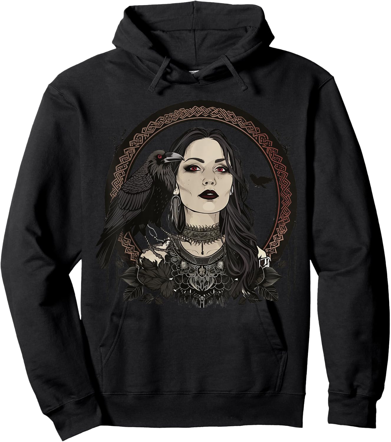Luna Elizabeth Art Morrigan Portrait Celtic Goddess Mythology Hoodie - Hoodie | Black