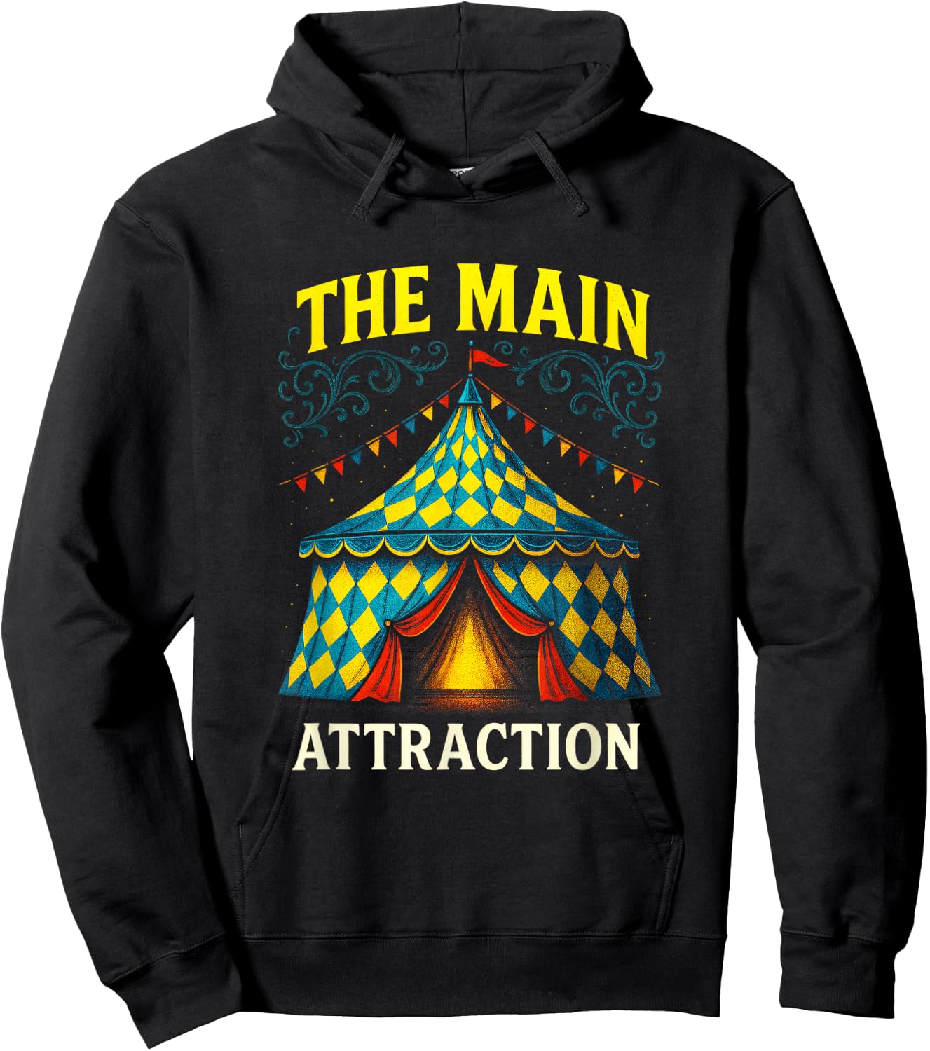 The Main Attraction - Circus Carnival Vintage Hoodie - Hoodie | Black