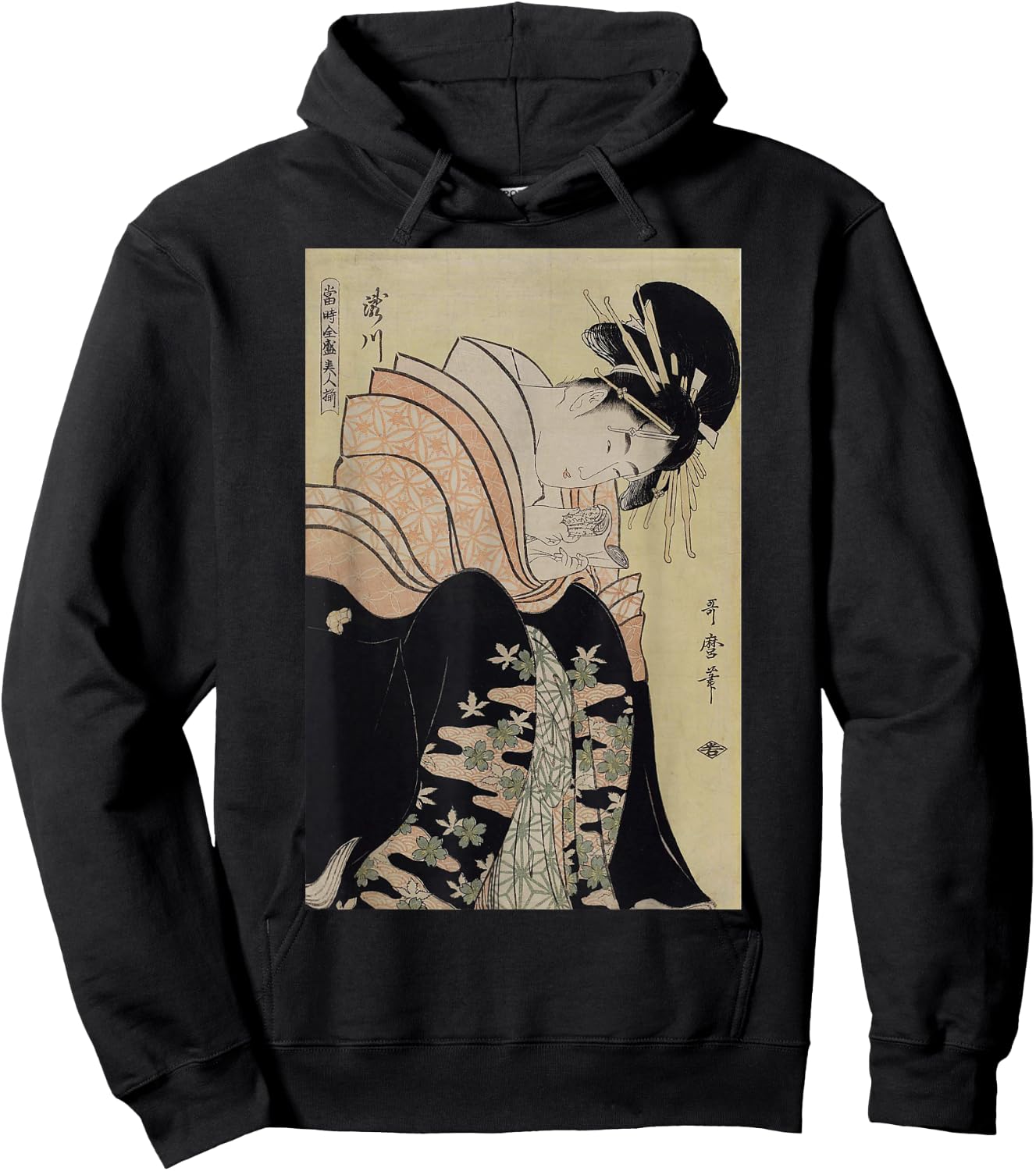 Japanese Retro Artwork Takigawa from the Tea-House Art Hoodie - Hoodie | Black