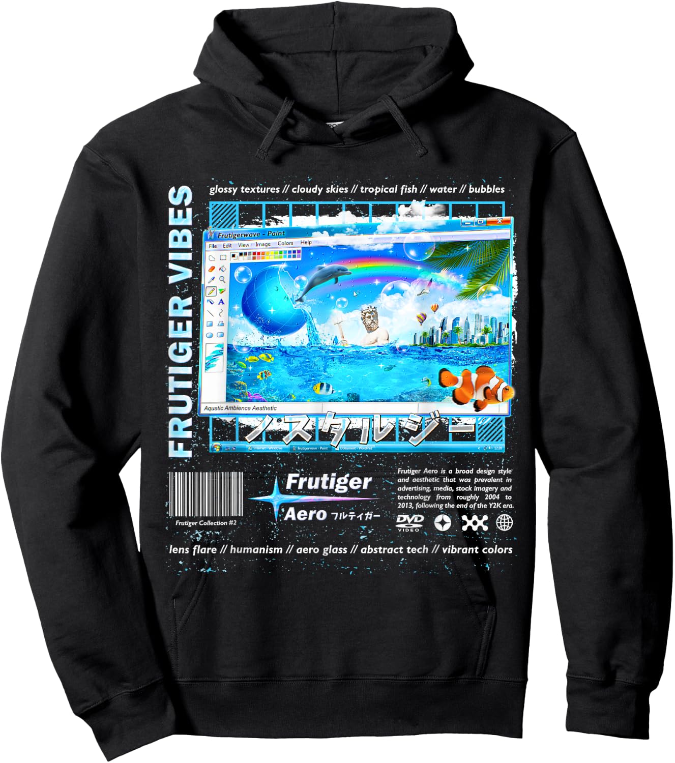 Frutiger Aero Fashion Collection - Frutiger Vibes Hoodie - Hoodie | Black
