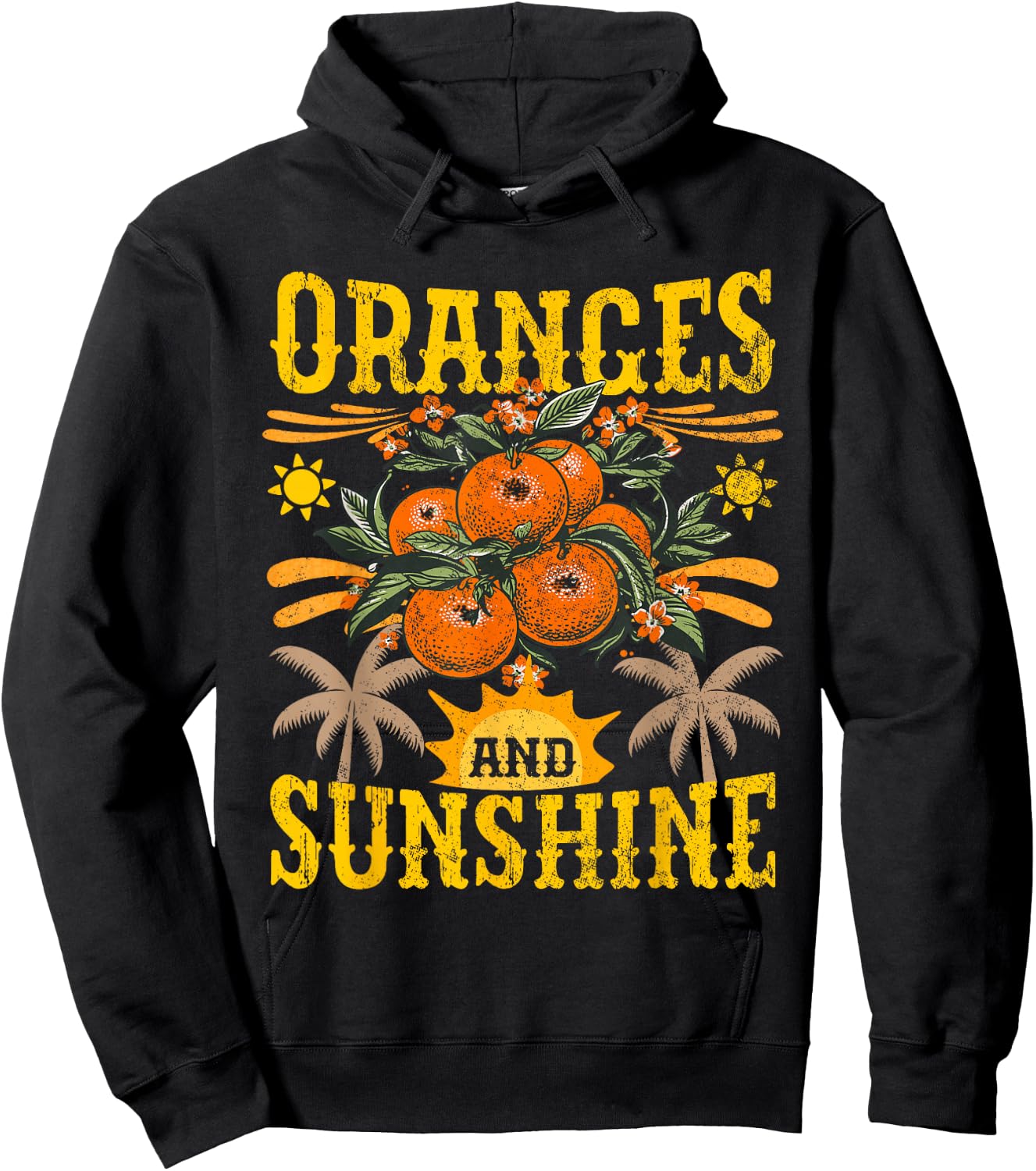 Vintage Orange Fruit Hoodie - Hoodie | Black