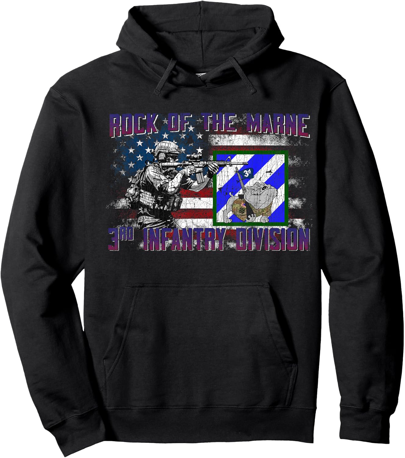 3rd Infantry Division 3ID Rock of the Marne Fort Stewart Hoodie - Hoodie | Black