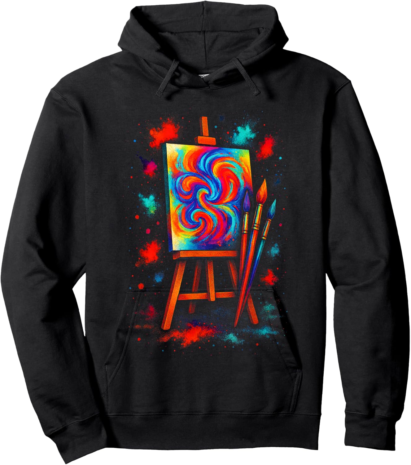 Swirl Painting - Artist Brushes Abstract Art Hoodie - Hoodie | Black