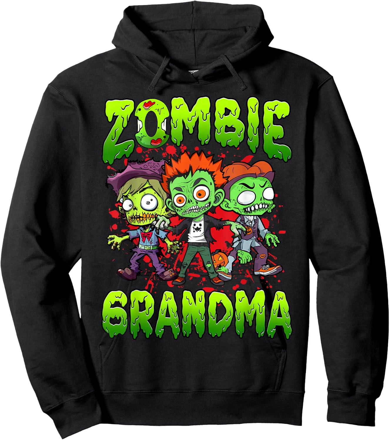 Zombie Grandma Halloween Costume Family Matching , Small, Black Hoodie - Hoodie | Black