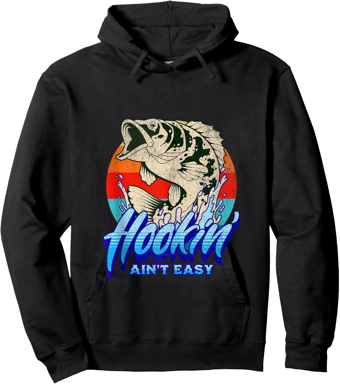 Hookin' Aint Easy - Funny Fishing Hoodie - Hoodie | Black