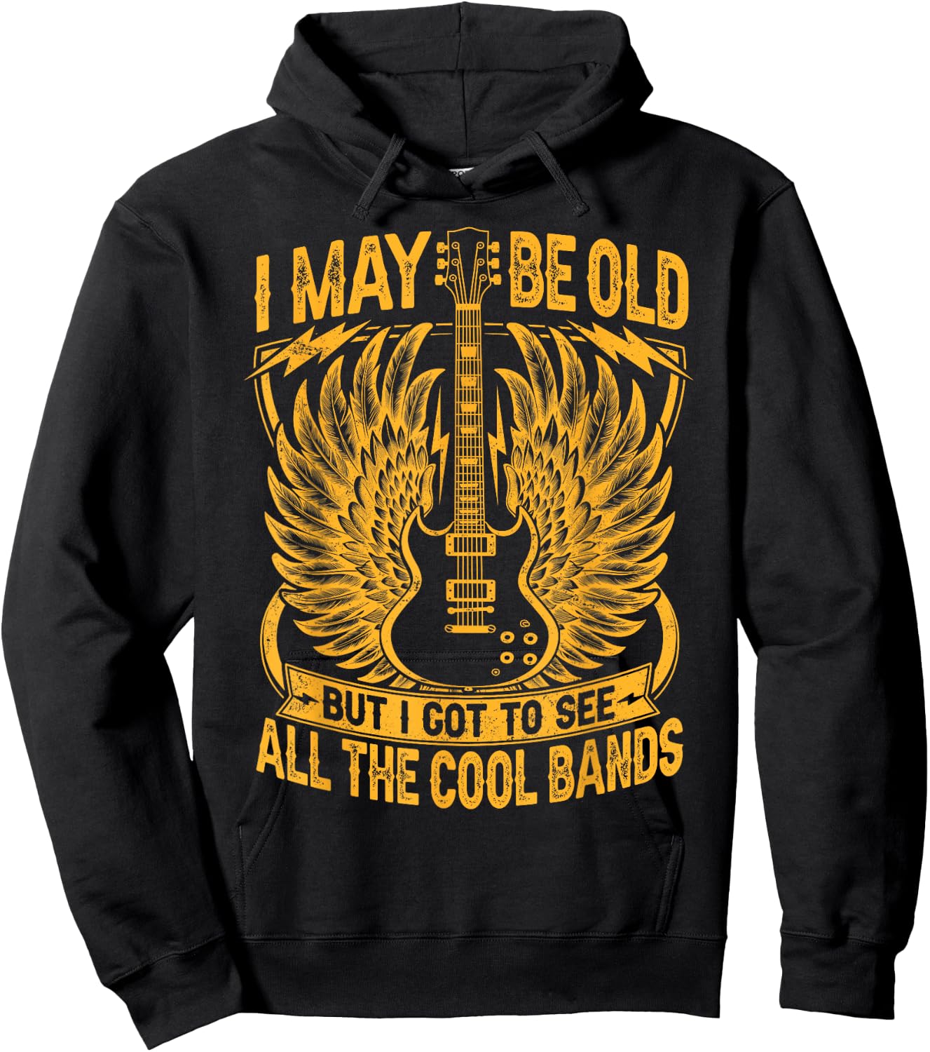 I May Be Old But I Got To See All The Cool Band Rock Concert Hoodie - Hoodie | Black