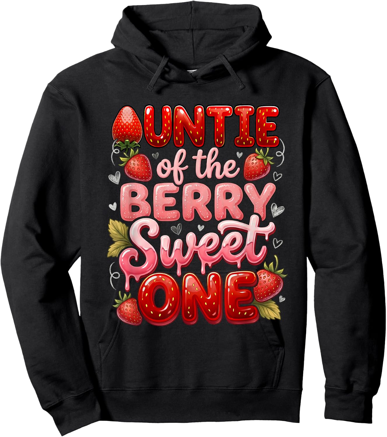 Aunt Auntie of The Berry Sweet One Cute First Birthday Hoodie - Hoodie | Black