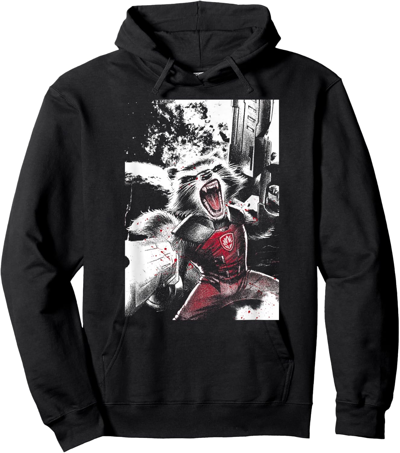 Marvel Guardians of The Galaxy Rocket Raccoon Roar Poster Small Hoodie - Hoodie | Black