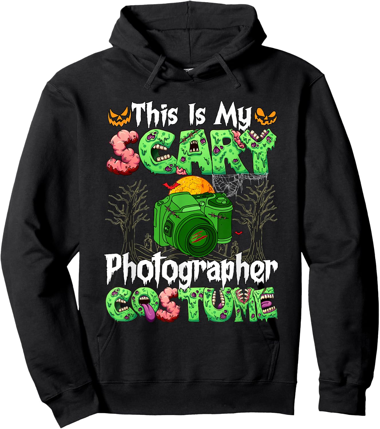 My Scary Photographer Costume Horror Zombie Halloween Job Hoodie - Hoodie | Black