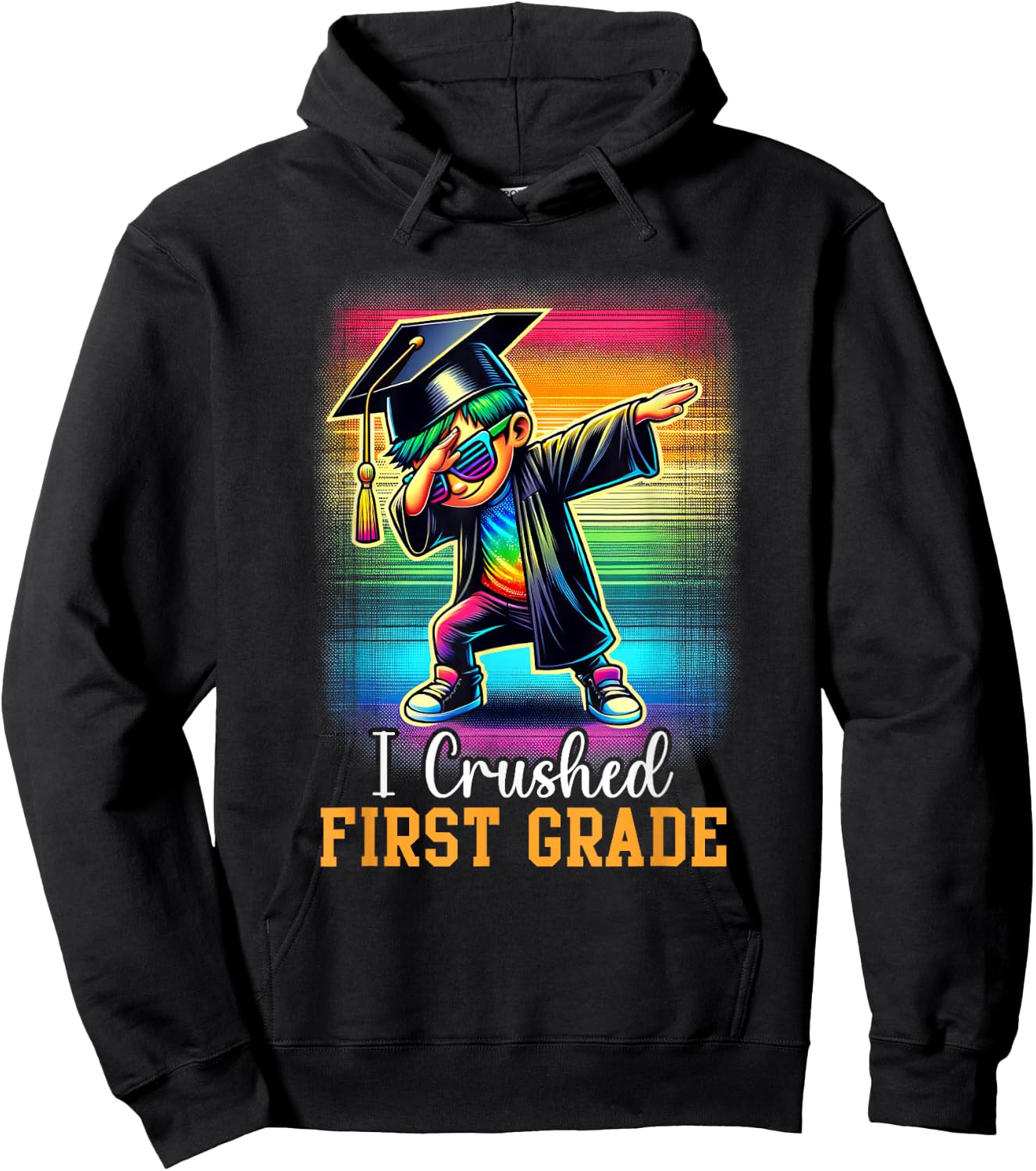 I Crushed 1st Grade Graduation Dabbing Boy Class Of 2025 Hoodie - Hoodie | Black