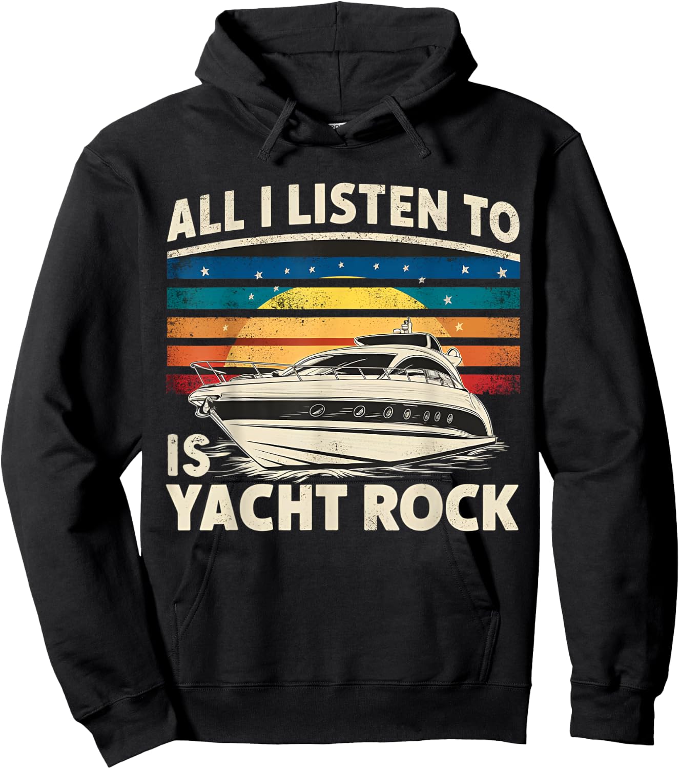 Yackht Rock Party Retro All I Listen To Is Yacht Rock Hoodie - Hoodie | Black