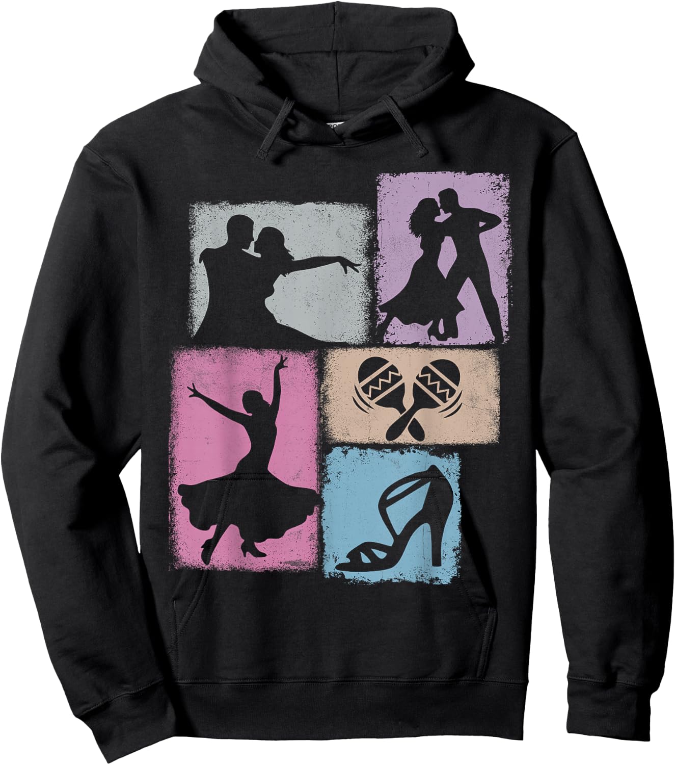 Salsa Vintage Collage Dancing Salsa Hoodie - Hoodie | Black