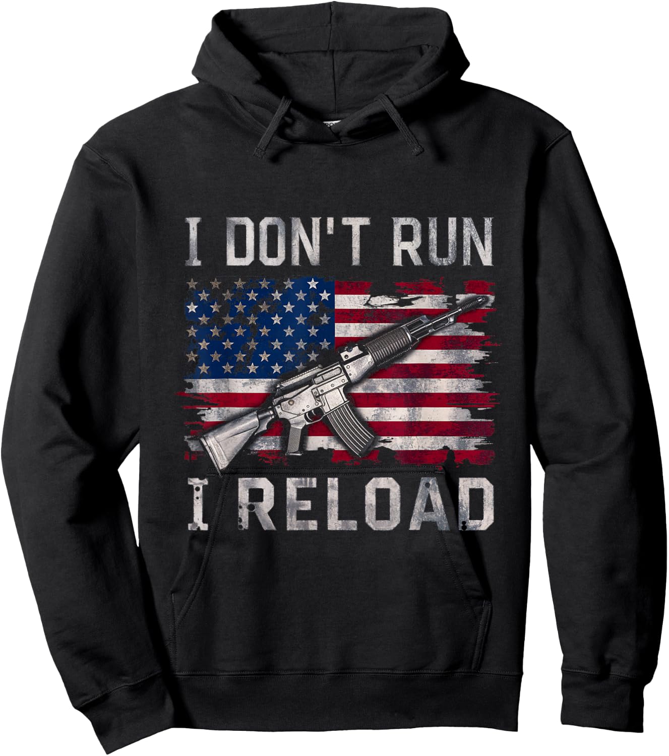 I Don't Run I Reload Gun Patriot America Gun Enthusiasts Hoodie - Hoodie | Black