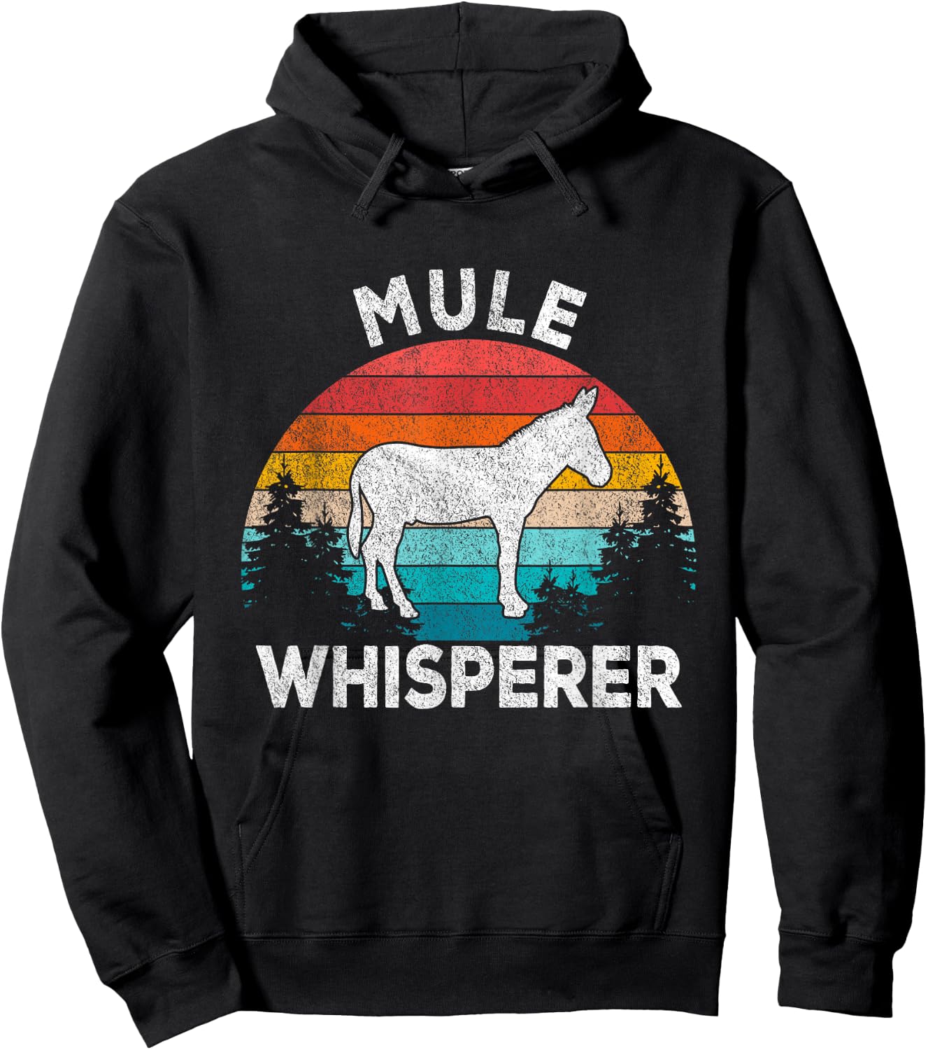 Funny Mule Lover Mule Boy Girl Gift Mule Whisperer Mule Lover Retro Hoodie - Hoodie | Black