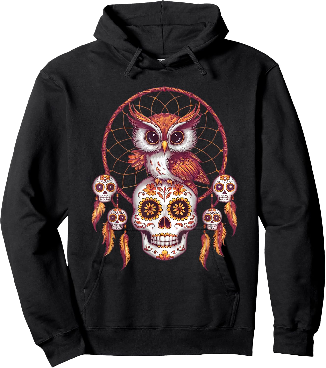 Sugar Skull Owl Day of Dead Halloween Dia De Muertos Hoodie - Hoodie | Black