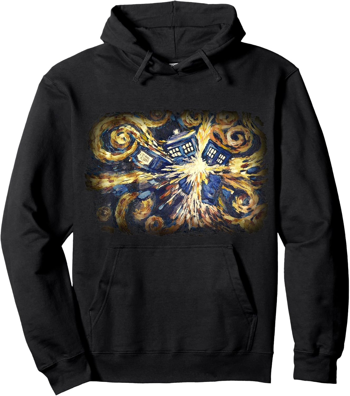 Art Tardis Van Gogh Time Travel Sci-Fi Fan Hoodie - Hoodie | Black