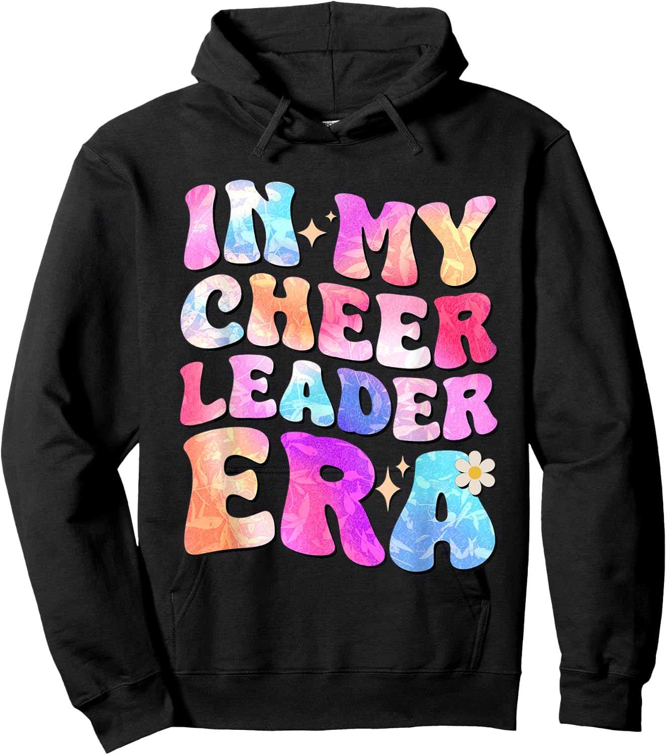 Groovy In My Cheer Leader Era Cheerleader Cheerleading Hoodie - Hoodie | Black