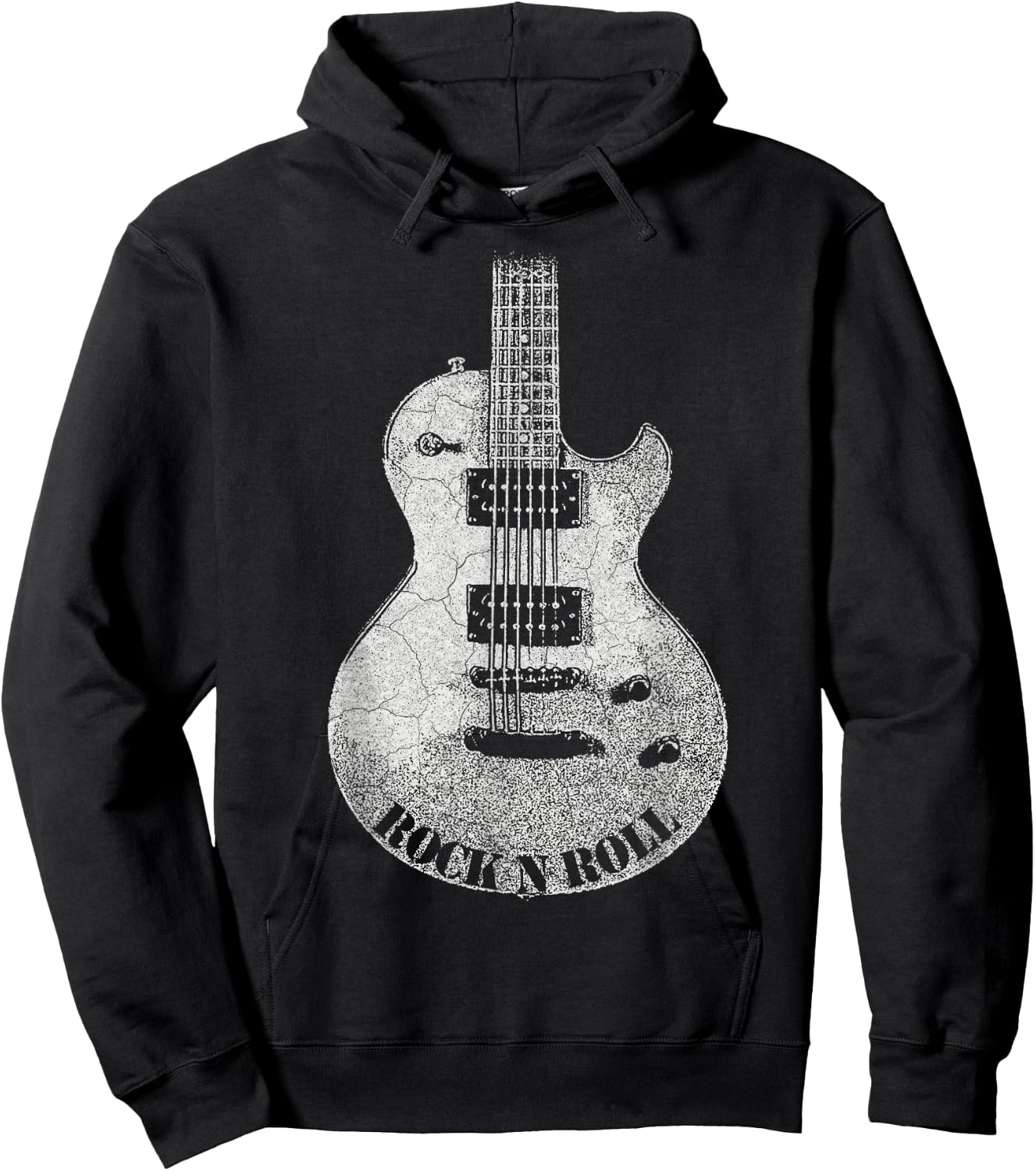 Rock and Roll Guitar Vintage ROCK Music Hoodie - Hoodie | Black
