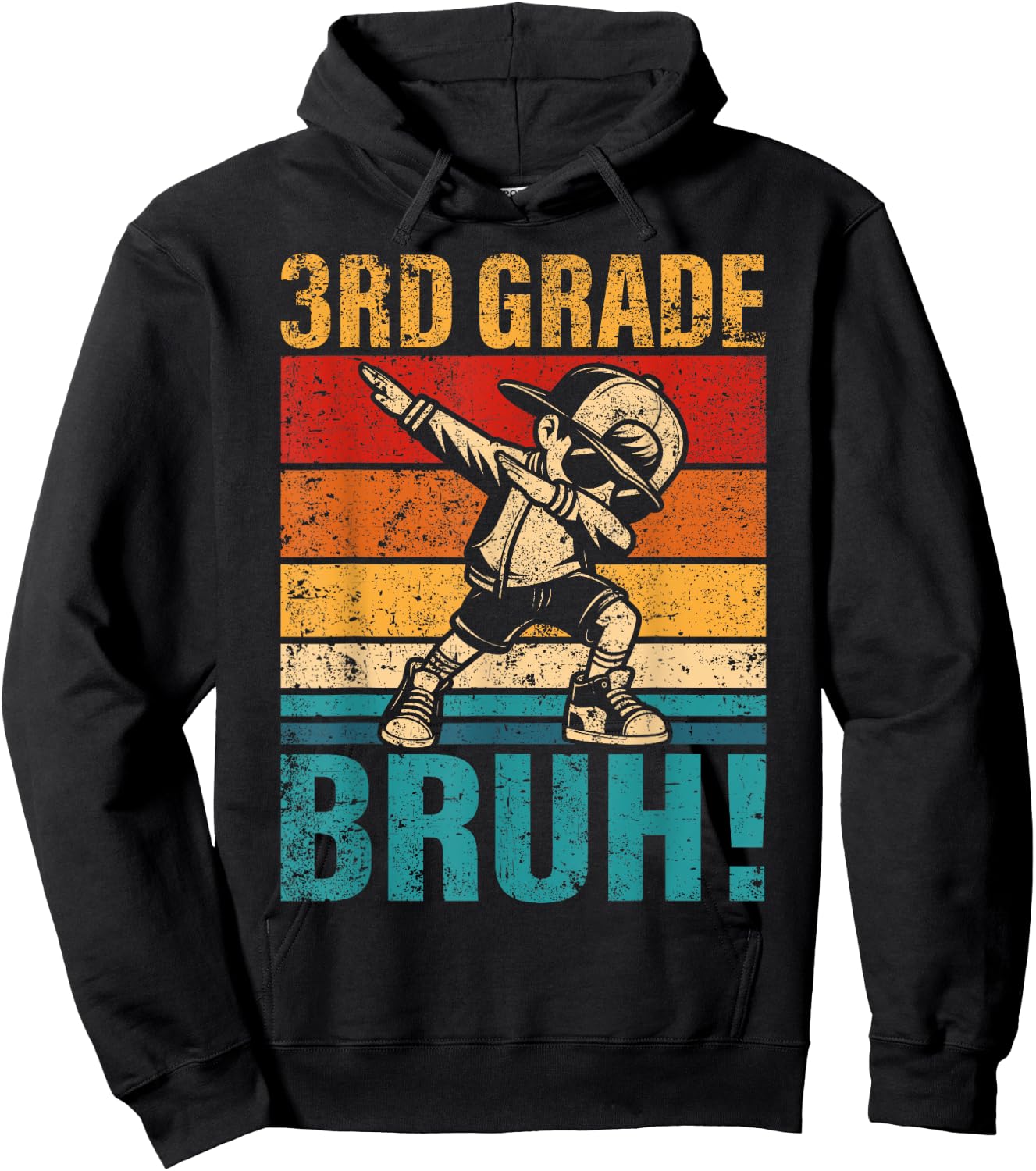 3rd Grade Bruh Dabbing Boy Third Grade Squad Boy Student Hoodie - Hoodie | Black