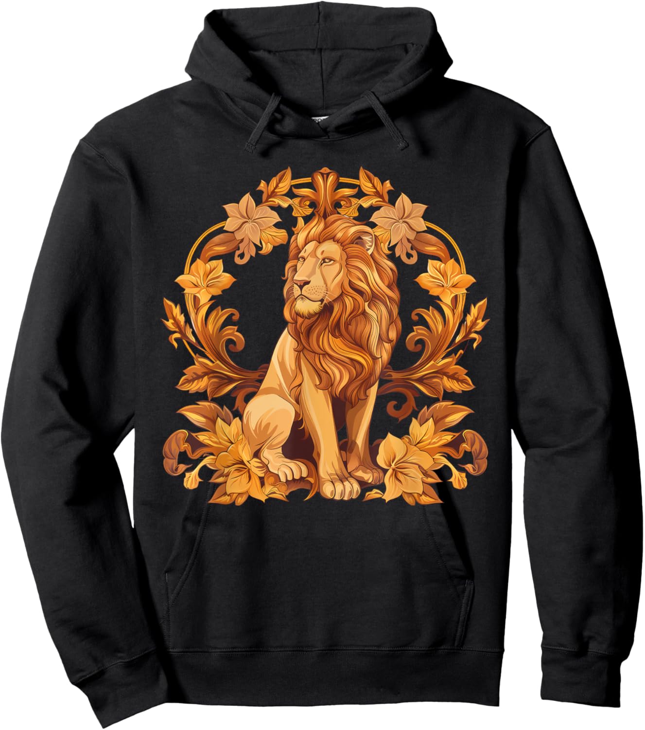 lionco. -Adults, -Kids Lion Graphic - Black, Small, Short Sleeve Hoodie - Hoodie | Black