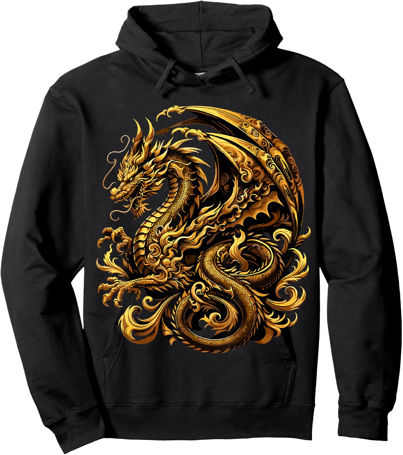 Golden Dragon Hoodie - Hoodie | Black