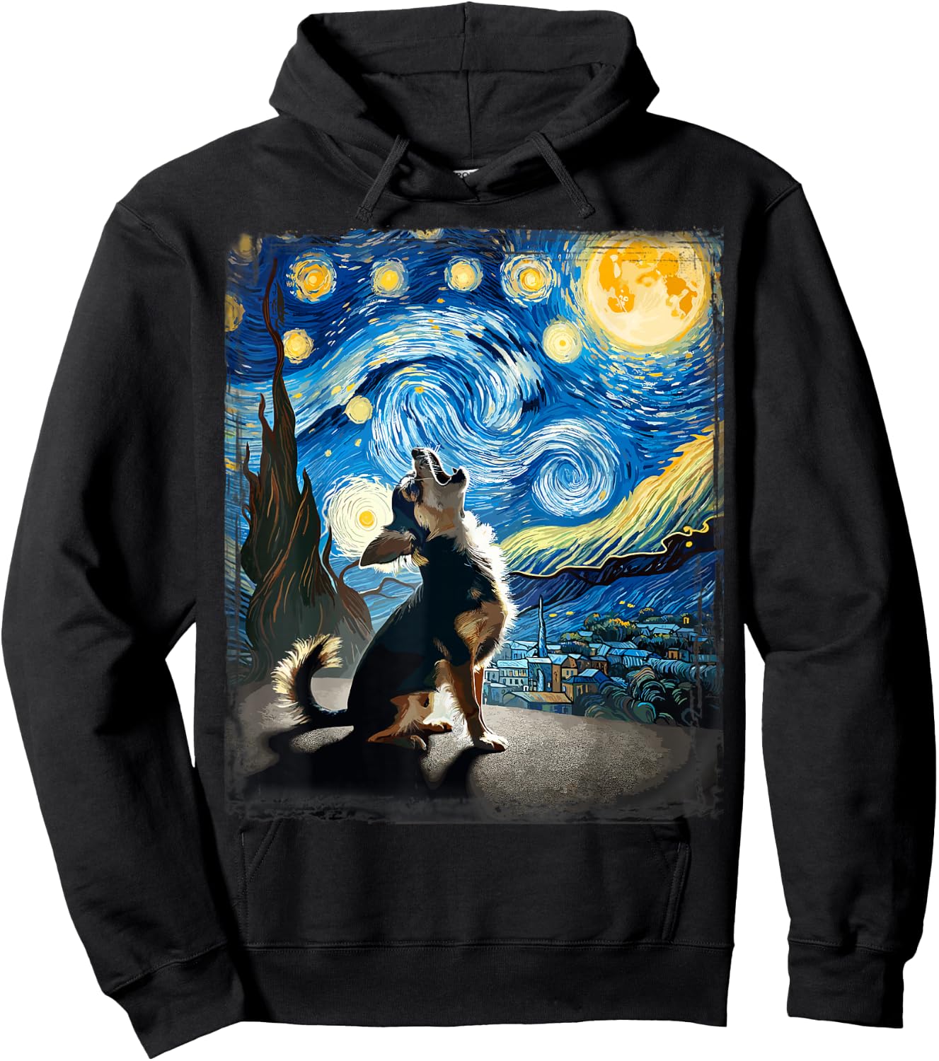 Chihuahua Dog Canine Art Van Gogh Starry Night Chihuahua Hoodie - Hoodie | Black