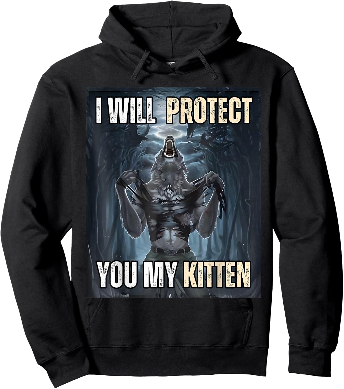 I'll protect you my kitten , Small, Black Hoodie - Hoodie | Black