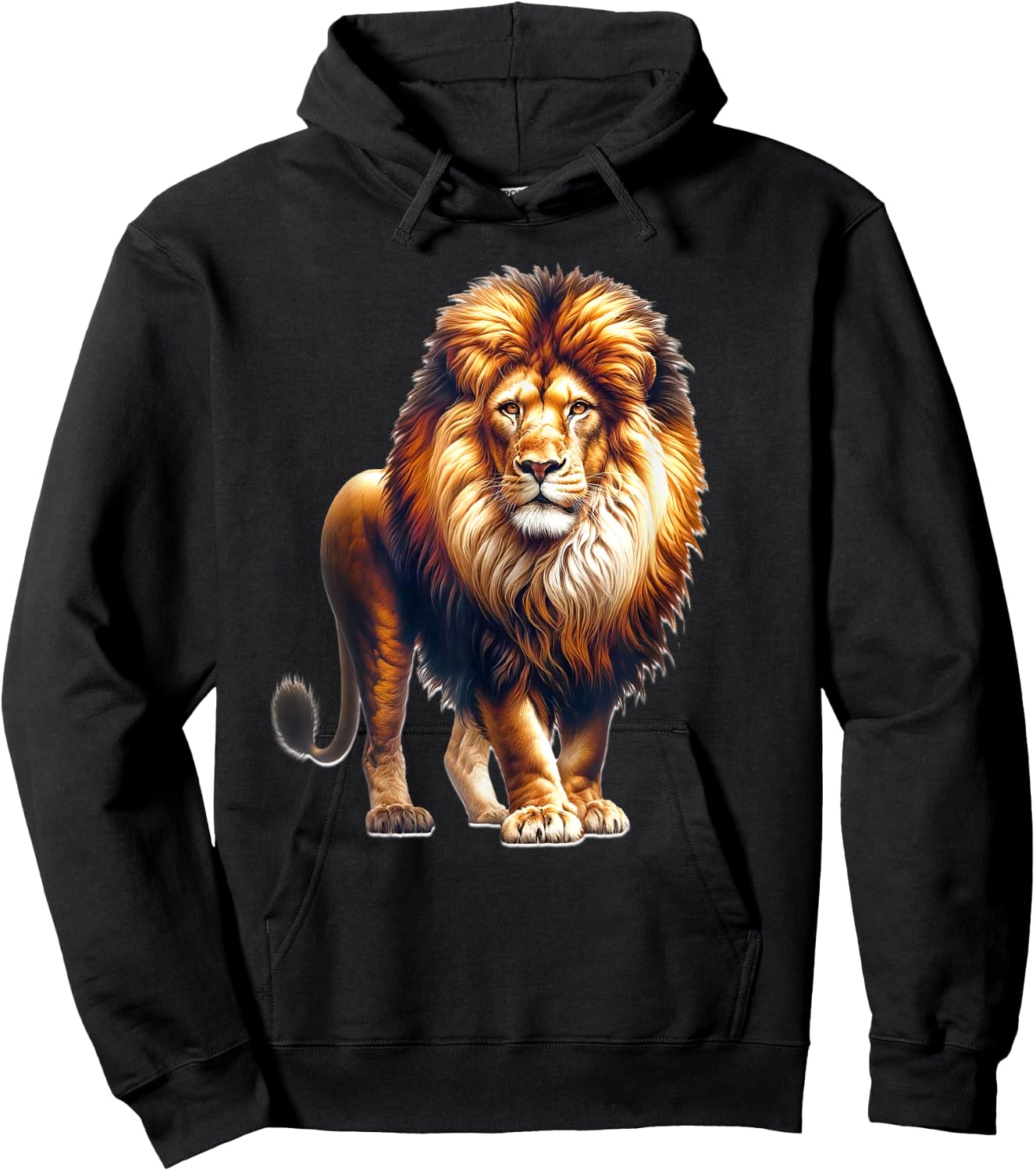Lion Majestic Kingly Hoodie - Hoodie | Black