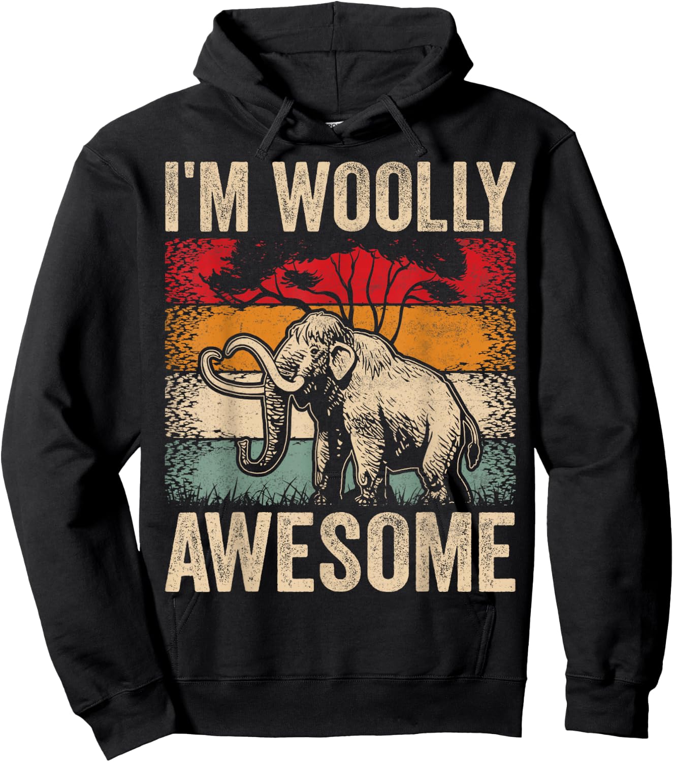 I'm Woolly Awesome Cute Boys Girls Kids Woolly Mammoths Hoodie - Hoodie | Black