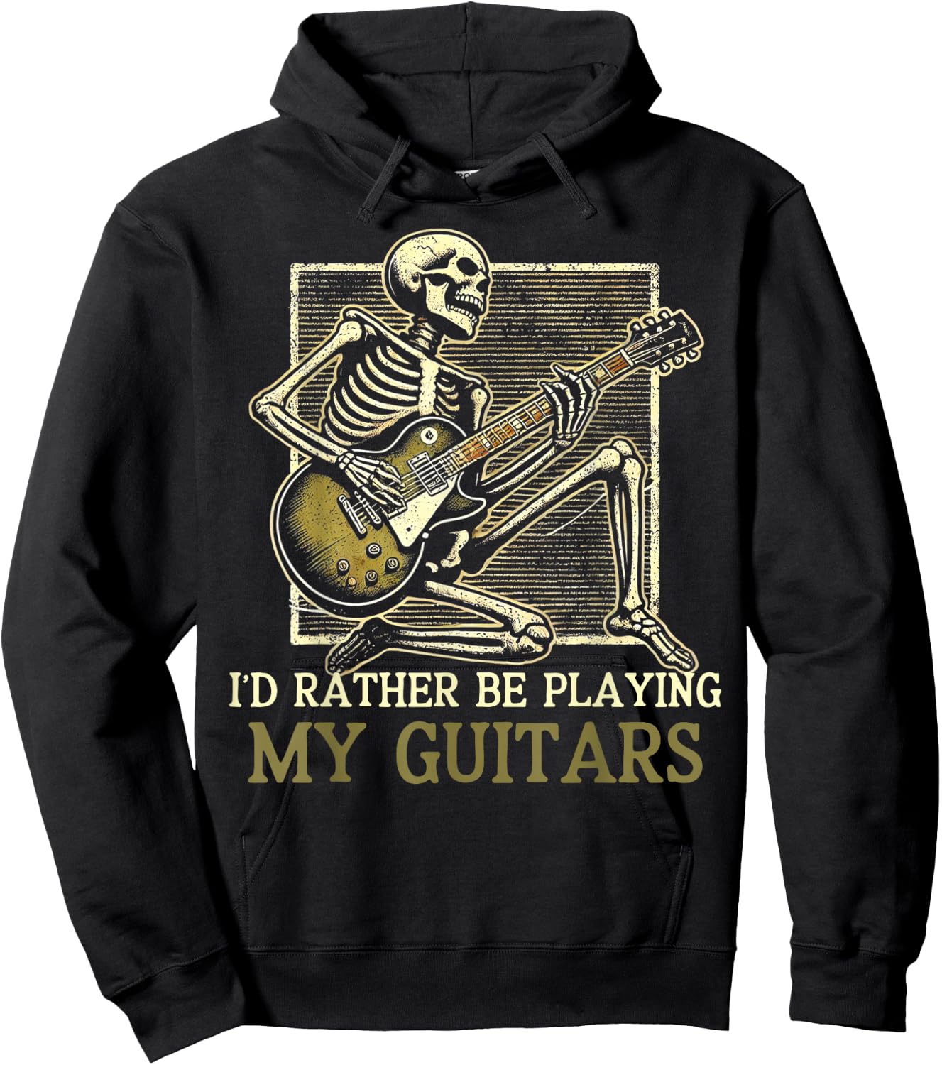 Id Rather Be Playing My Guitars Music Guitarist Fathers Day Hoodie - Hoodie | Black