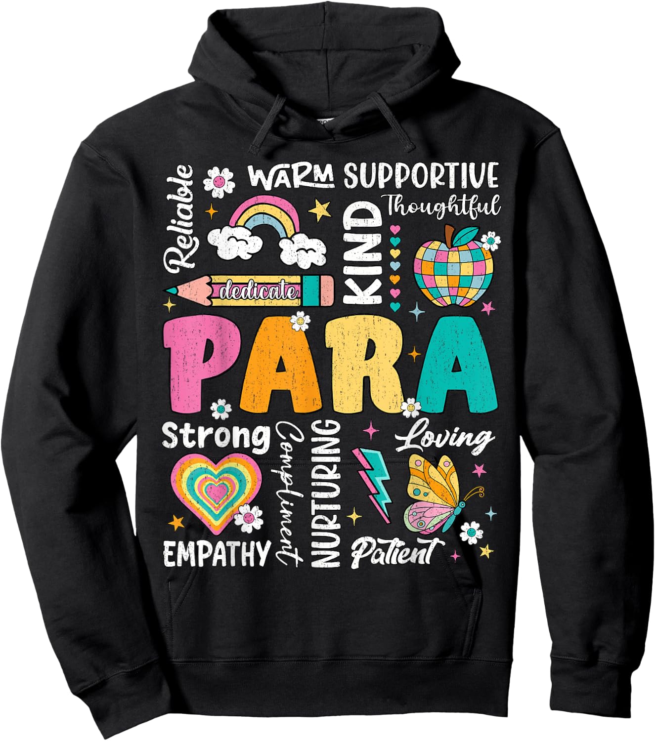 para Paraprofessional Paraeducator First Day Back to School Hoodie - Hoodie | Black