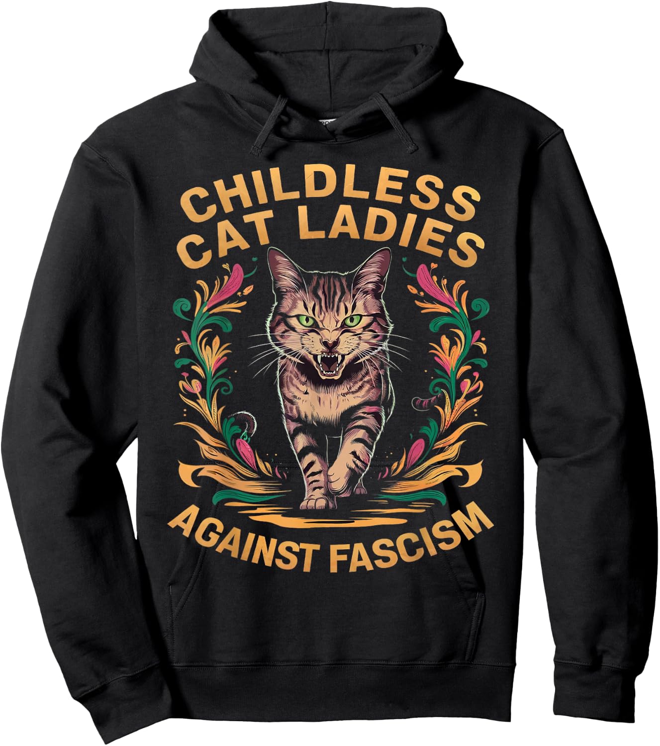 Childless Cat Ladies Against Fascism Hoodie - Hoodie | Black